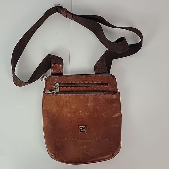 Adpel Maestri Genuine Italian Leather Brown Women's Crossbody - Picture 2 of 11